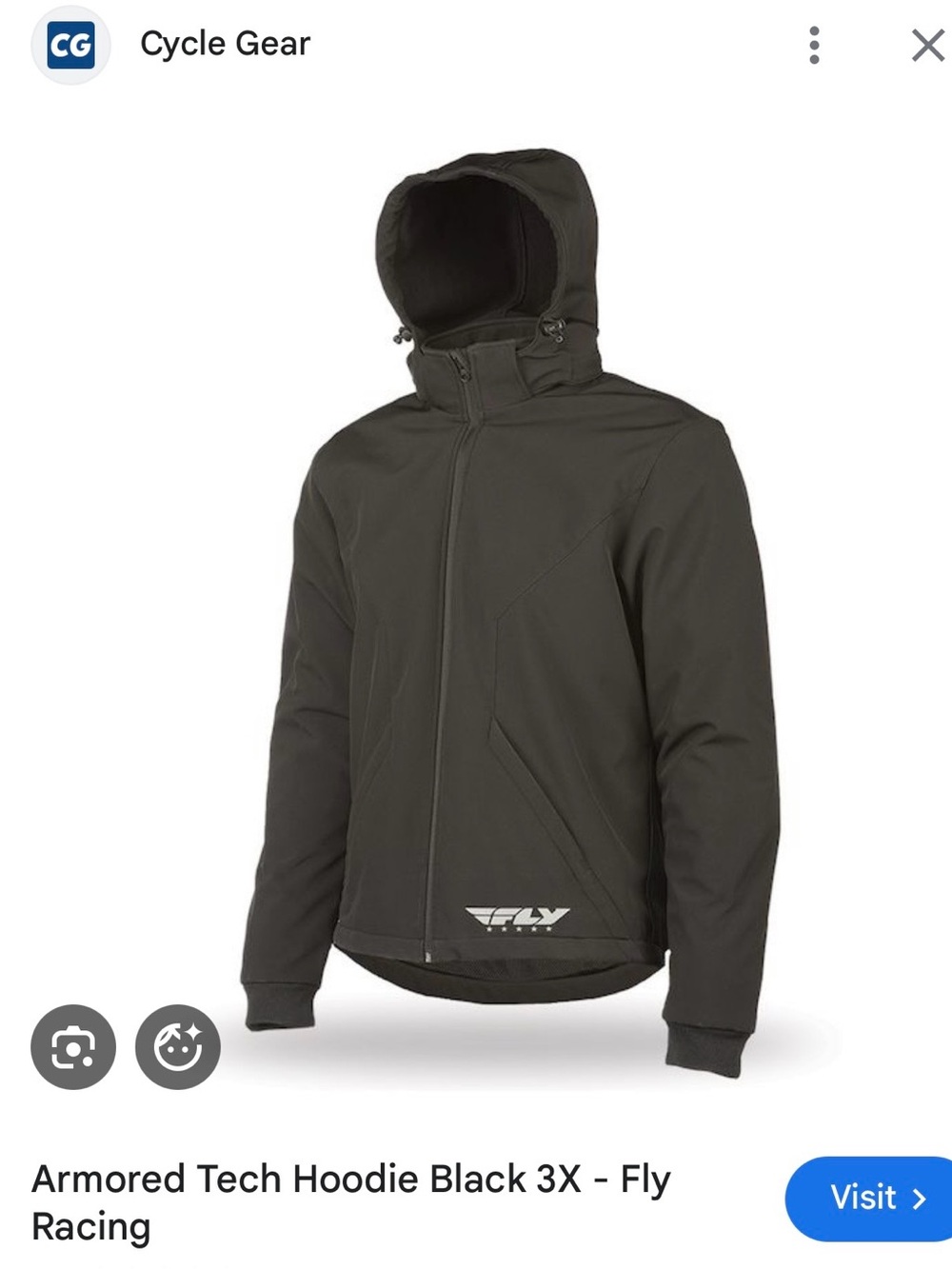 Fly Racing Men’s Armored Tech Hoodie Jacket - Black